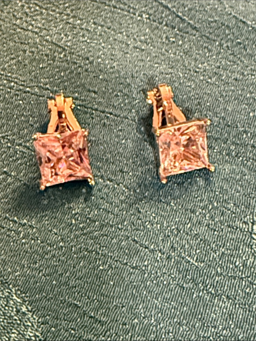 CZ Square Cut Stud clip on Earrings - Women Jewelry